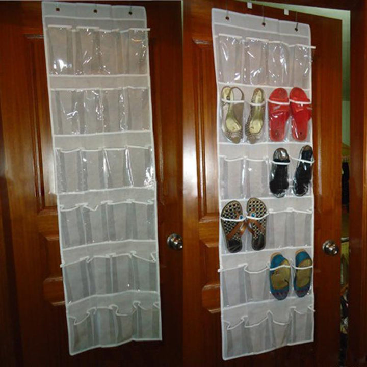Over the Door Shoe Organizer, 24 Pockets, No Drilling