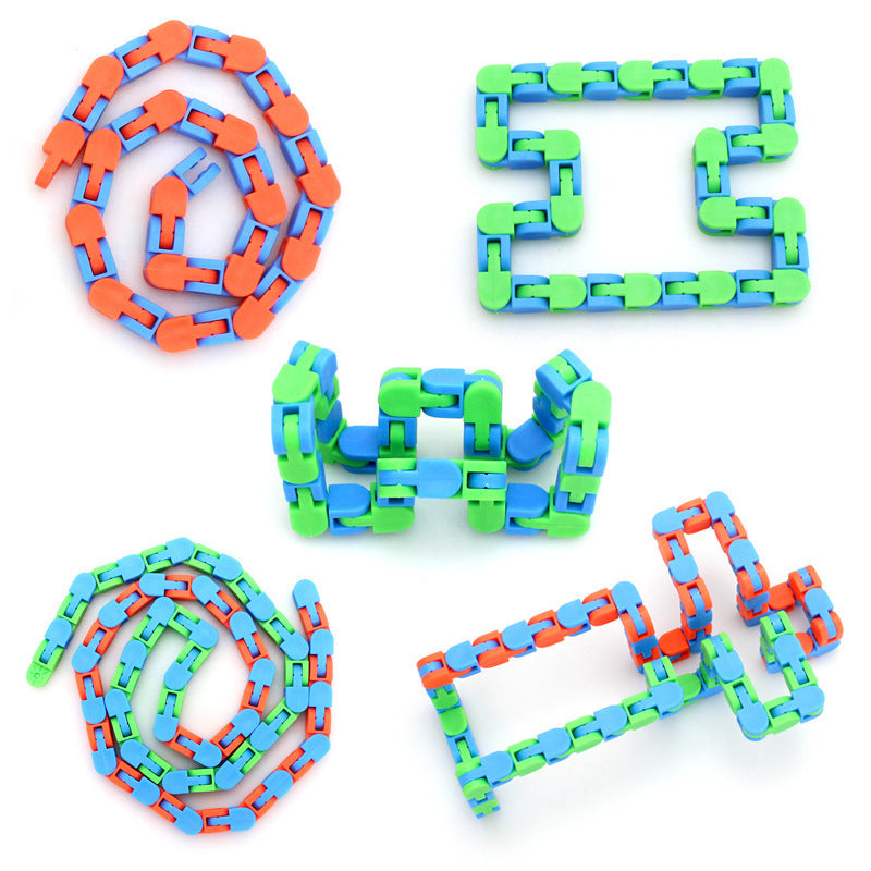 24-Section Folding Chain Fidget Toy for Tactile Relief