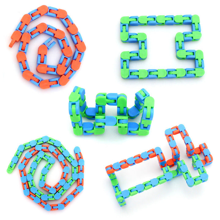 24-Section Folding Chain Fidget Toy for Tactile Relief