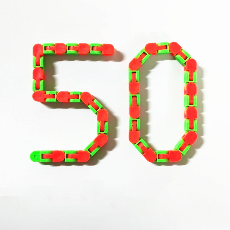24-Section Folding Chain Fidget Toy for Tactile Relief