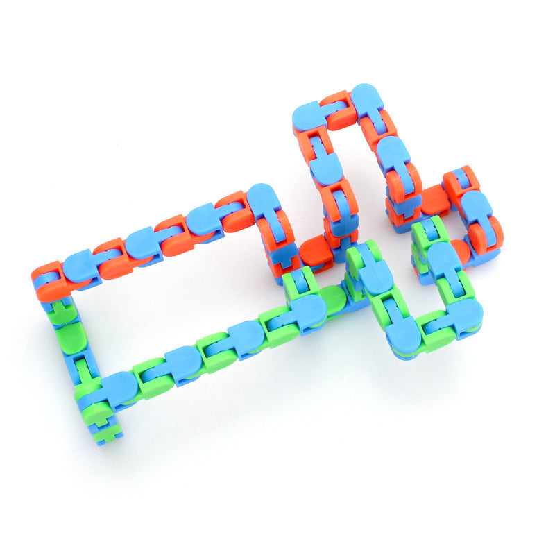24-Section Folding Chain Fidget Toy for Tactile Relief