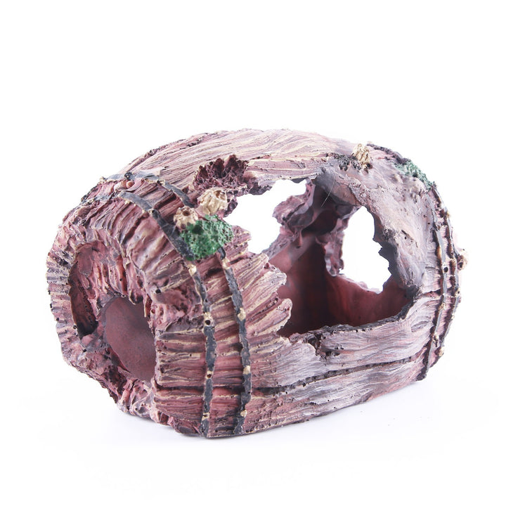 Resin Barrel Hideout for Fish Tanks: Natural Cave Decor