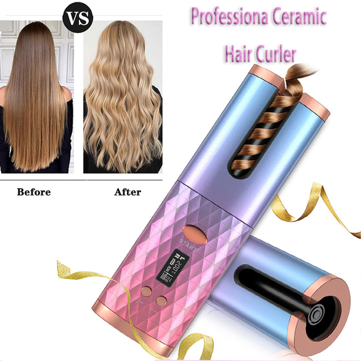 Automatic Curling Iron – Cordless Portable Hair Curler