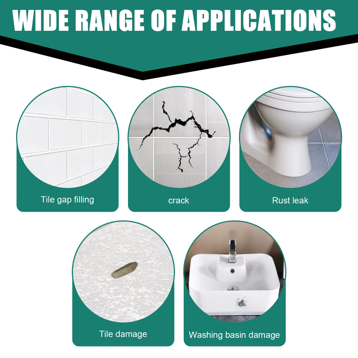 Tile Repair Paste for Cracks and Smooth Ceramic Surfaces