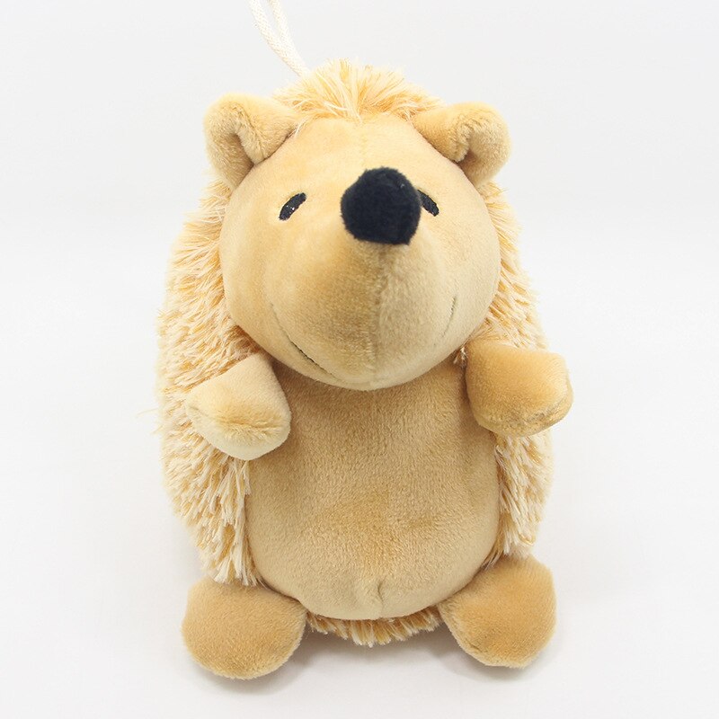 Hedgehog Plush Dog Toy for Squeaky Interactive Play