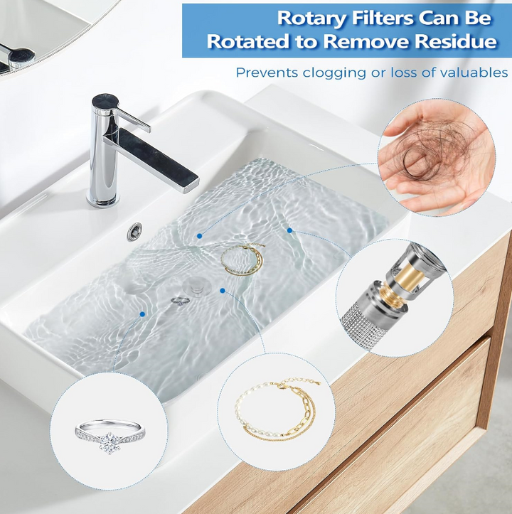 Bathroom Sink Drain Strainer with Hair Catcher Stopper