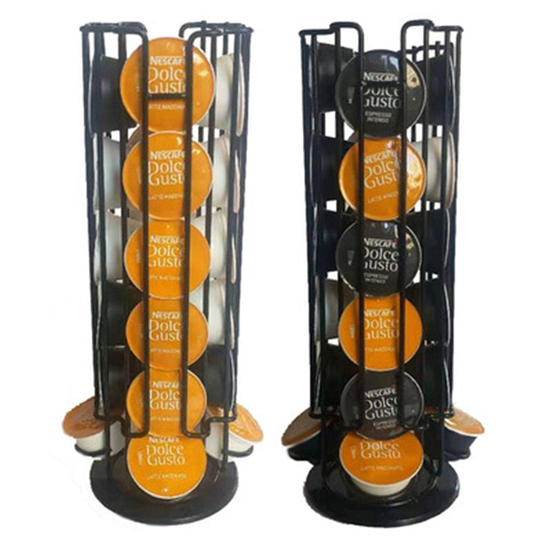 Dolce Gusto Capsule Holder: 24-Pod Rotating Rack