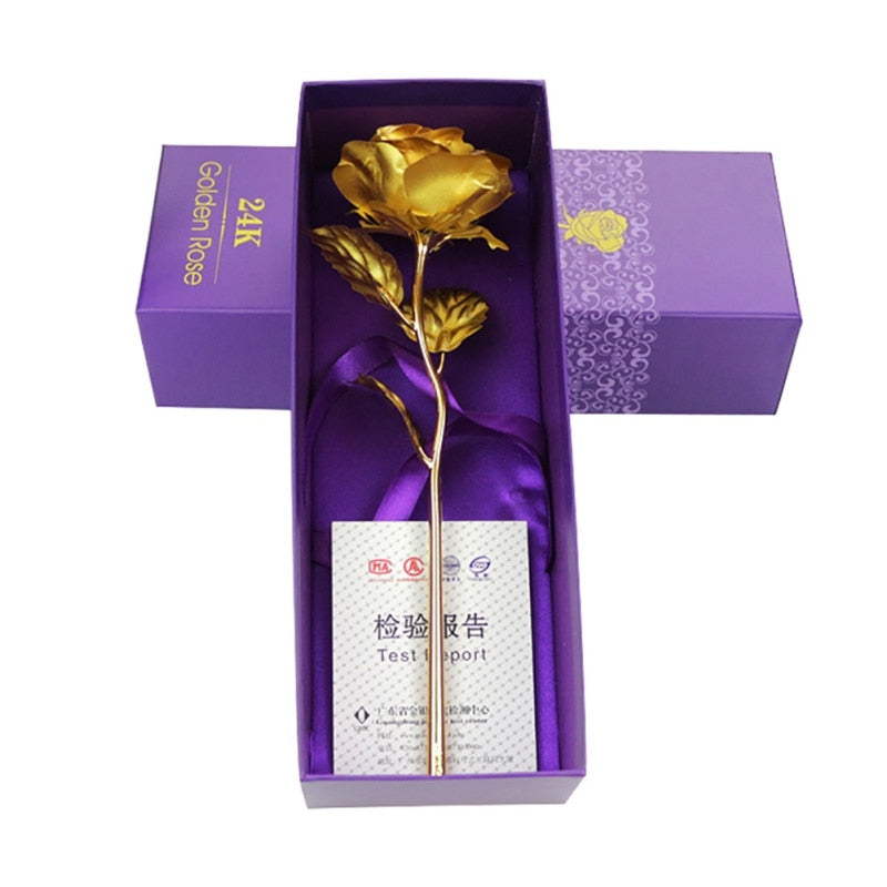 Artificial Golden Rose Gift for Lasting Romantic Memories