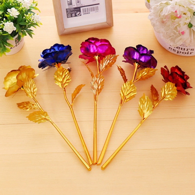 Artificial Golden Rose Gift for Lasting Romantic Memories