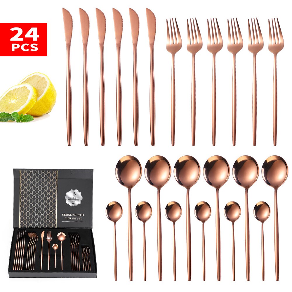 24-Piece Stainless Steel Flatware Set for 6 Place Settings