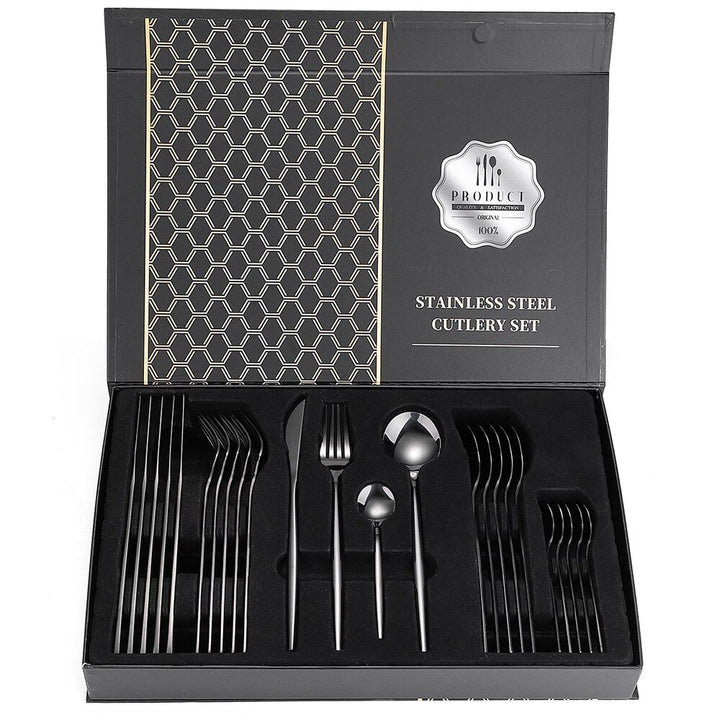24-Piece Stainless Steel Flatware Set for 6 Place Settings