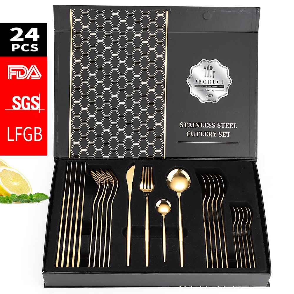 24-Piece Stainless Steel Flatware Set for 6 Place Settings