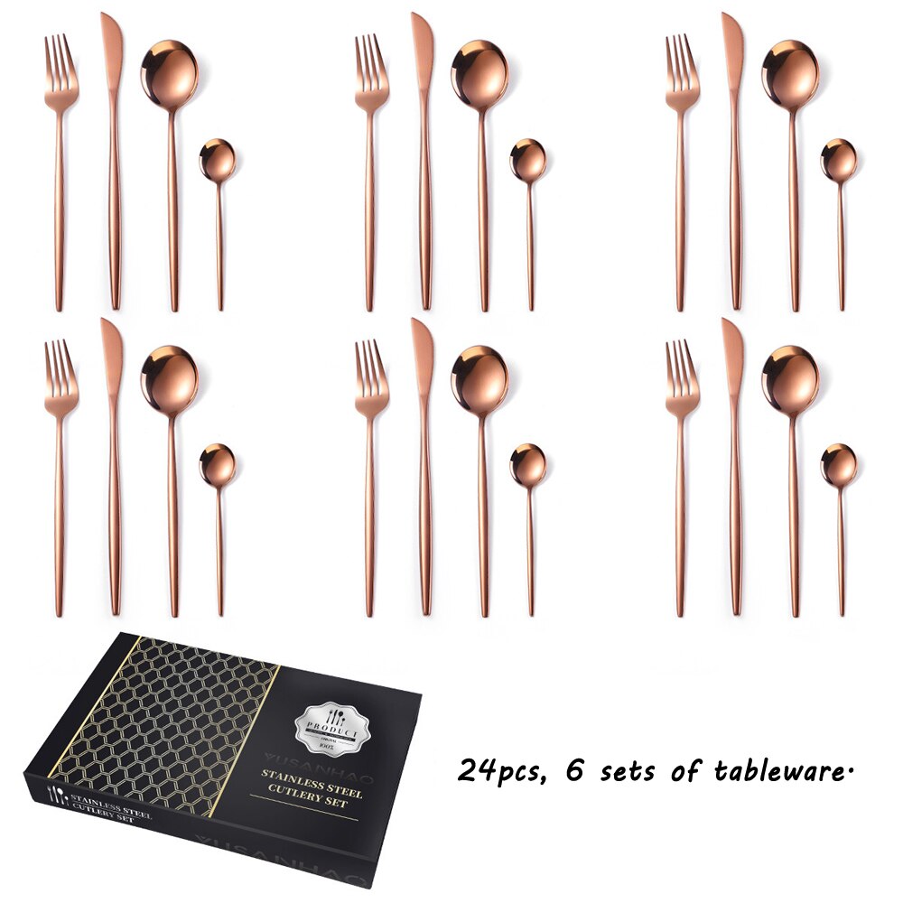 24-Piece Stainless Steel Flatware Set for 6 Place Settings