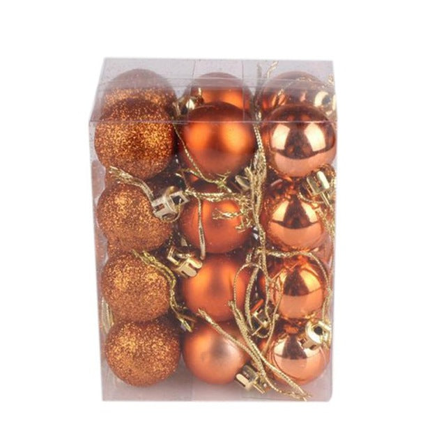Christmas Tree Baubles 24pc Colorful Hanging Ornament Set