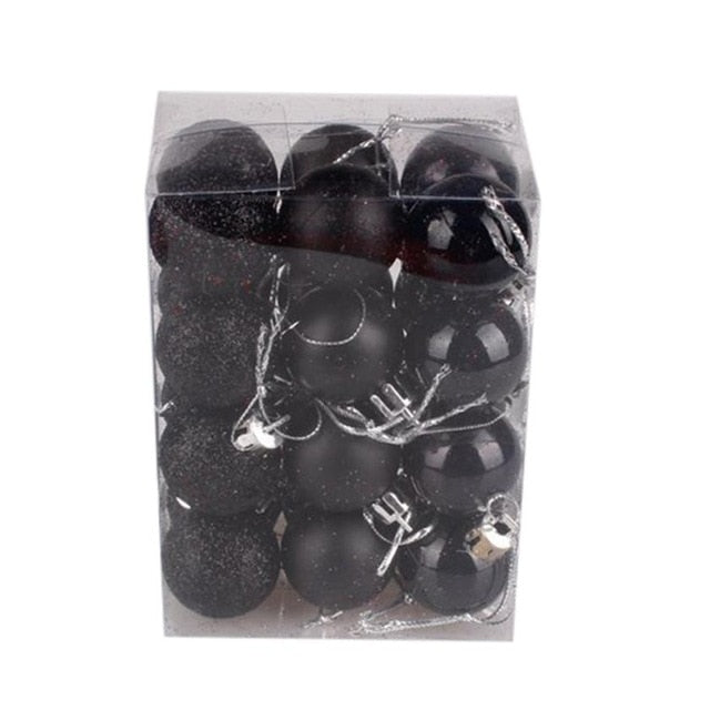 Christmas Tree Baubles 24pc Colorful Hanging Ornament Set