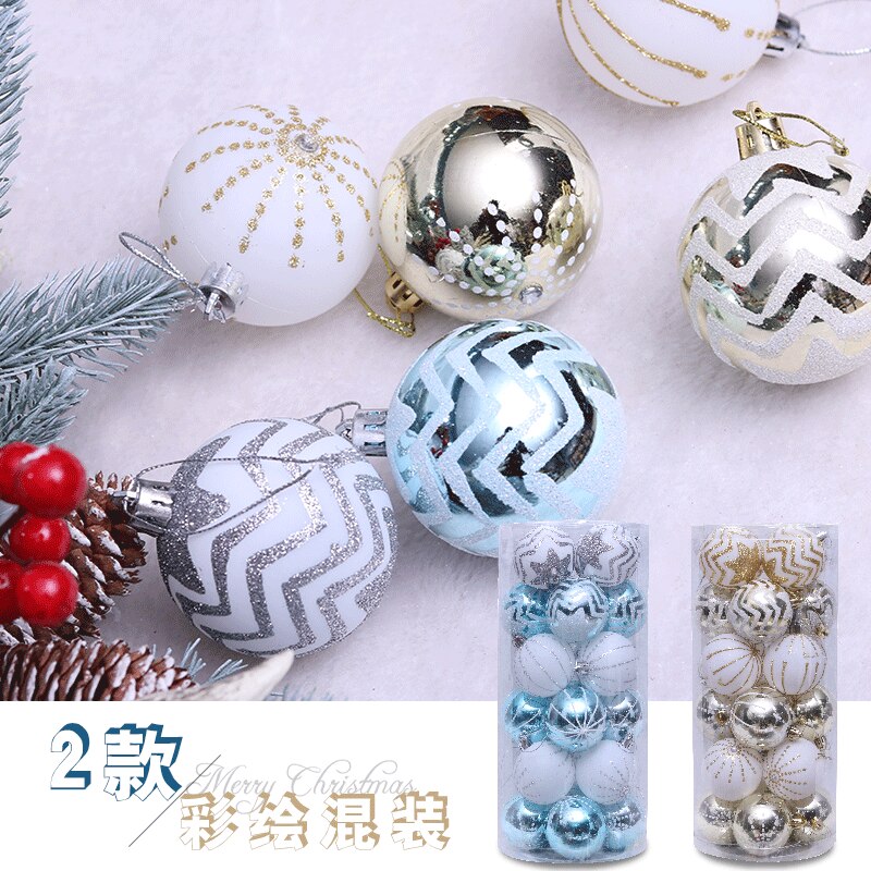 Christmas Ornaments Set: Elegant White Gold Tree Decor