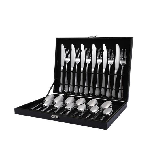 24-Piece Rainbow Stainless Steel Flatware Set Gift Box