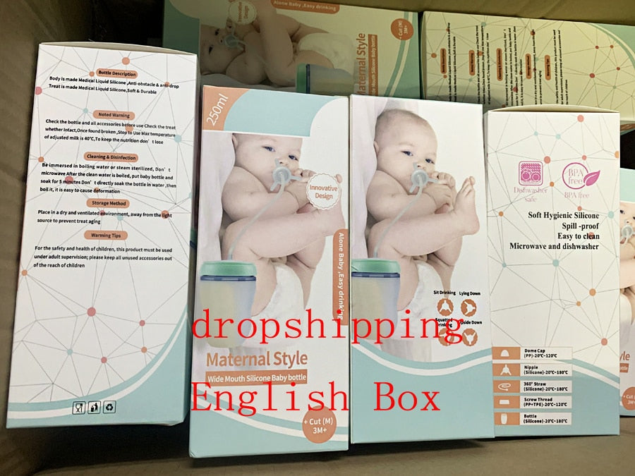 Silicone Sippy Cup 250ml for Independent Baby Drinking