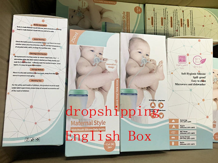 Silicone Sippy Cup 250ml for Independent Baby Drinking