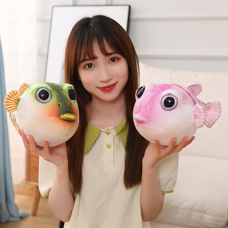 Pufferfish Plush Pillow – Colorful Cuddly Room Decor