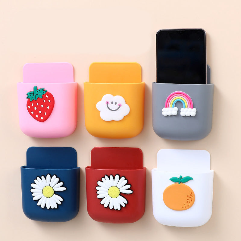 Punch-Free Wall Pocket Remote and Phone Holder Storage