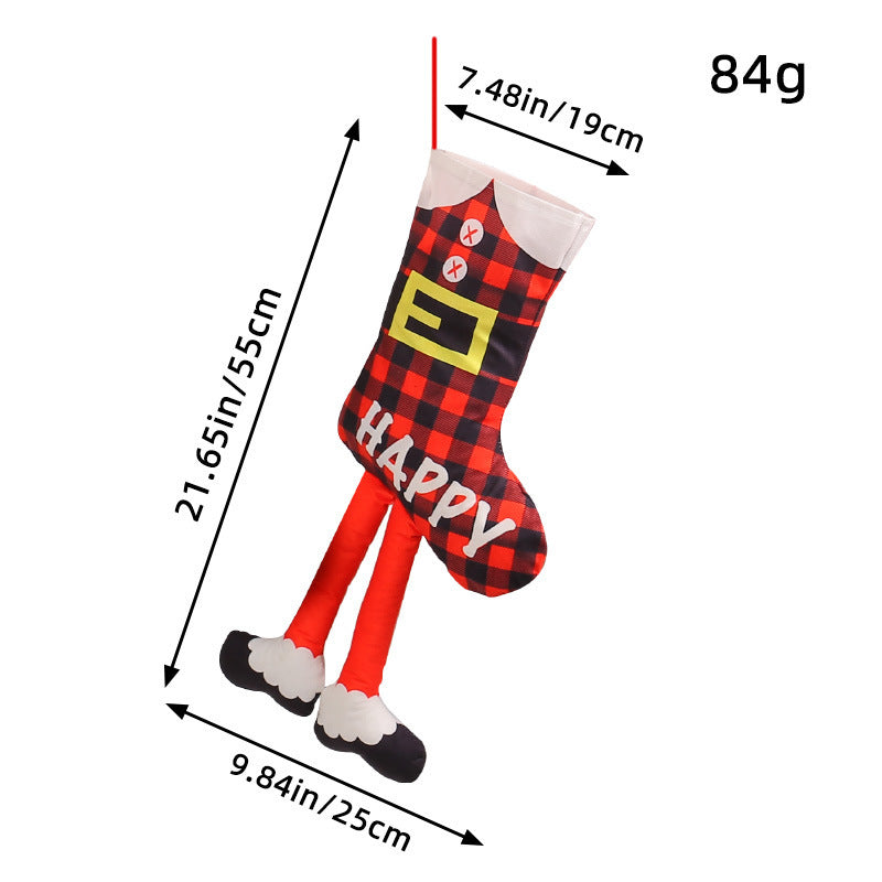 Long-Legged Elf Christmas Stockings for Playful Decor