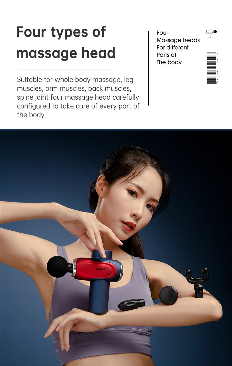 CP‑F10 Fascia Gun — Deep Tissue Massager with 4 Heads & USB‑C