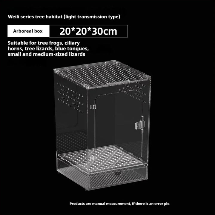 Acrylic Reptile Cage with Mesh Base and Ventilation