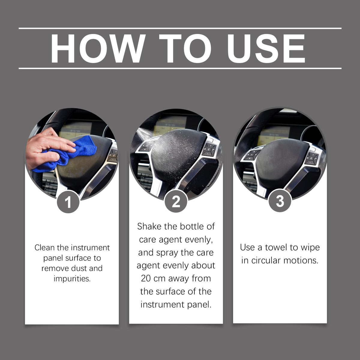 Dashboard Leather Polish for Dry, Dust-Resistant Trim