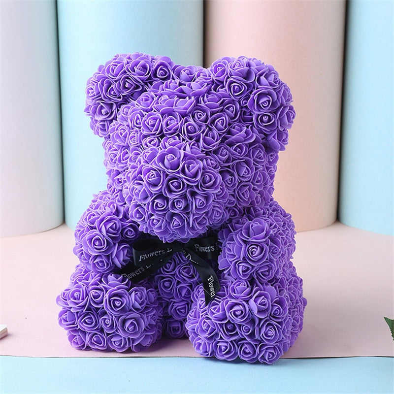 Artificial Rose Teddy Bear Gift – Lasting Keepsake