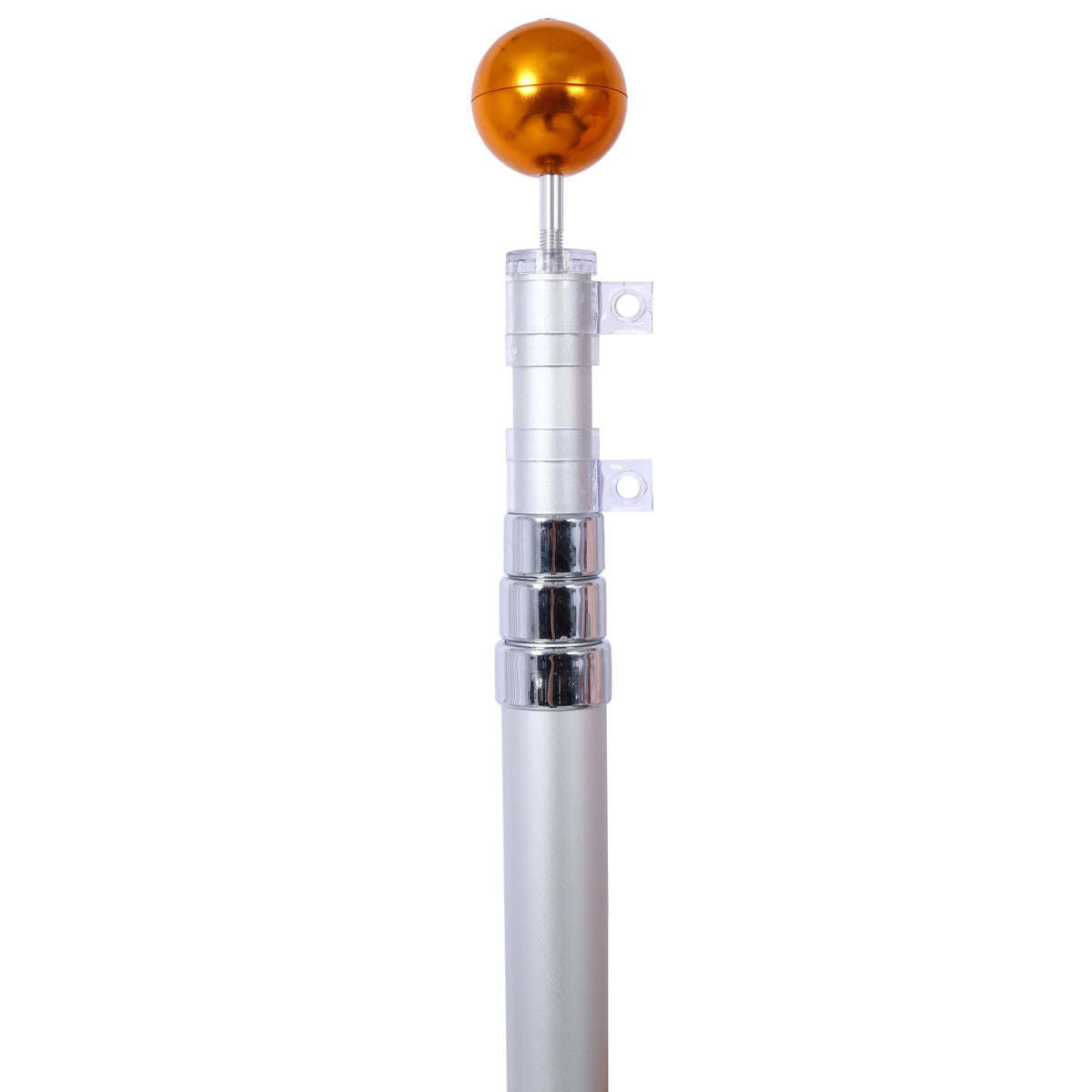 25FT Segmented Aluminum Flagpole Kit with Gold Ball Top