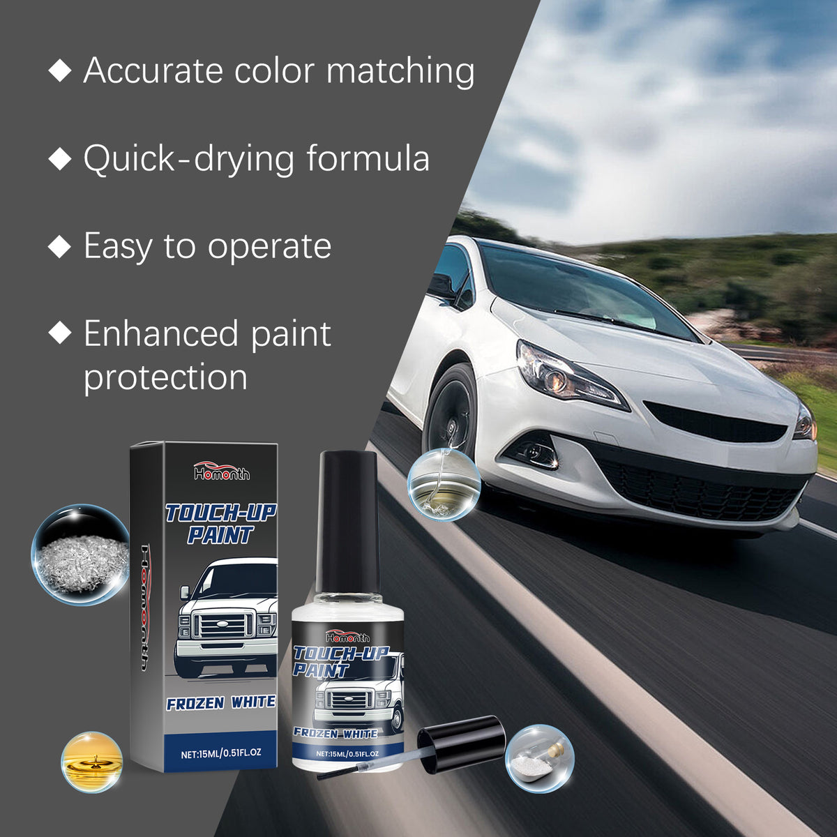 Pearl White Car Paint Scratch Repair Touch-Up Paint