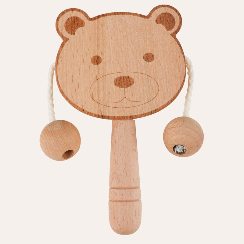 Wooden Baby Rattle for Screen-Free Musical Learning