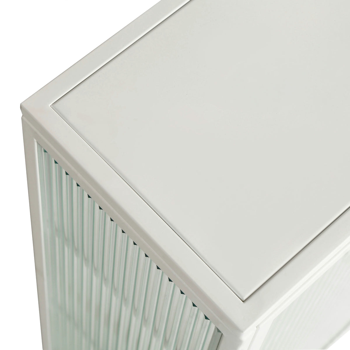 Fluted Glass Bathroom Wall Cabinet with Three Tiers