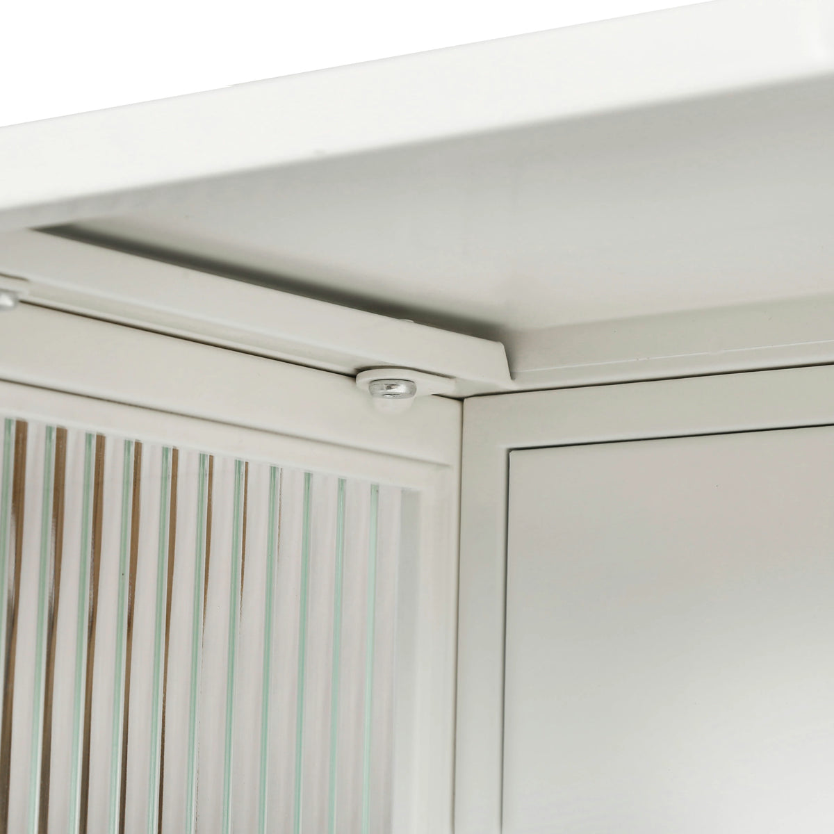Fluted Glass Bathroom Wall Cabinet with Three Tiers