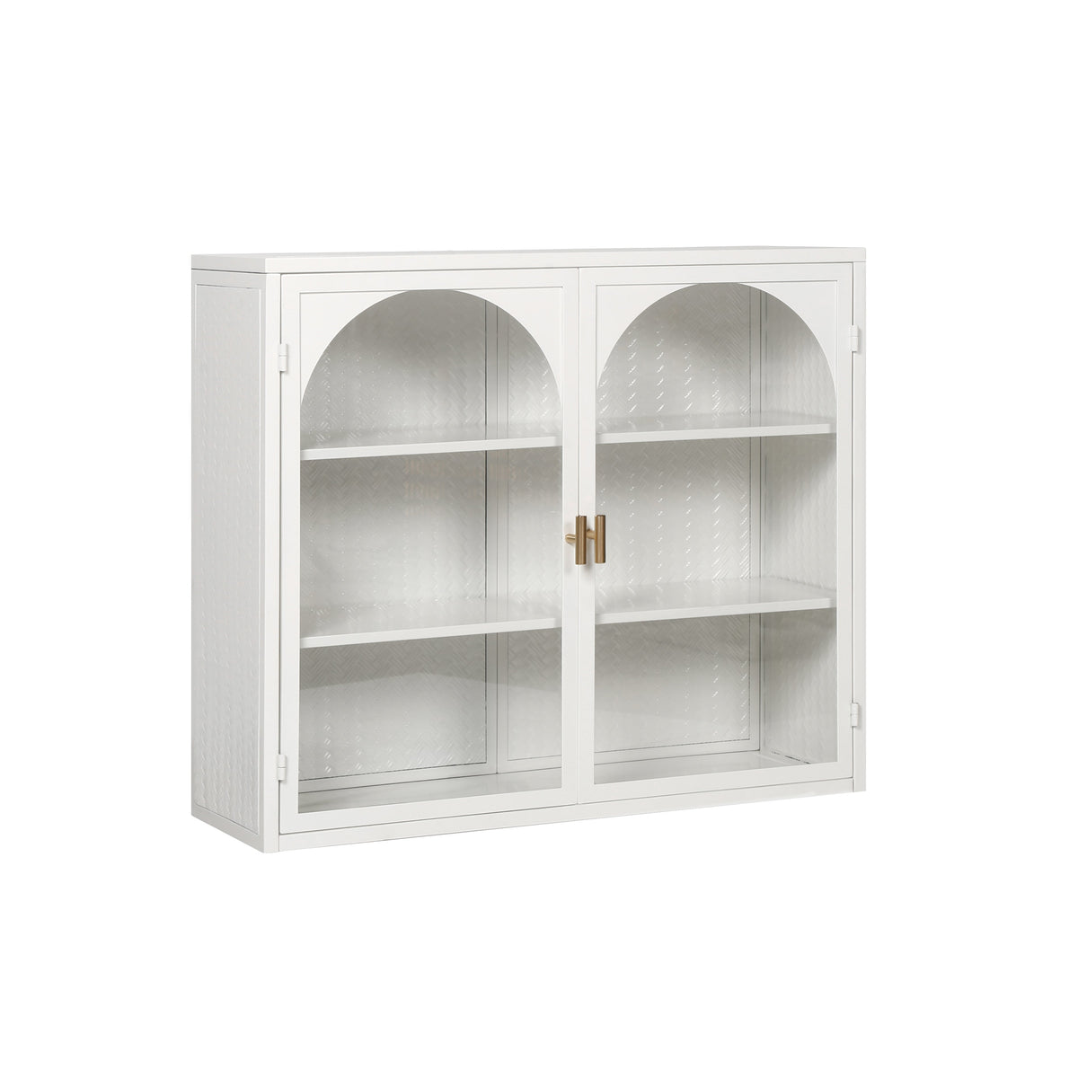 Bathroom Wall Cabinet with Glass Doors, Three Tiers