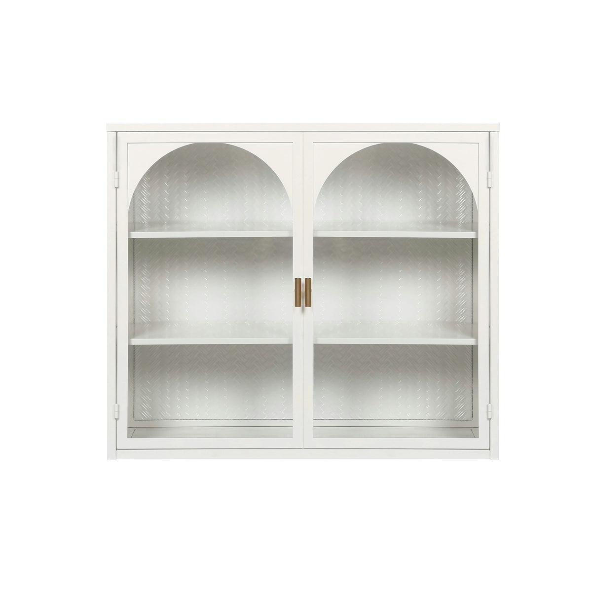 Bathroom Wall Cabinet with Glass Doors, Three Tiers