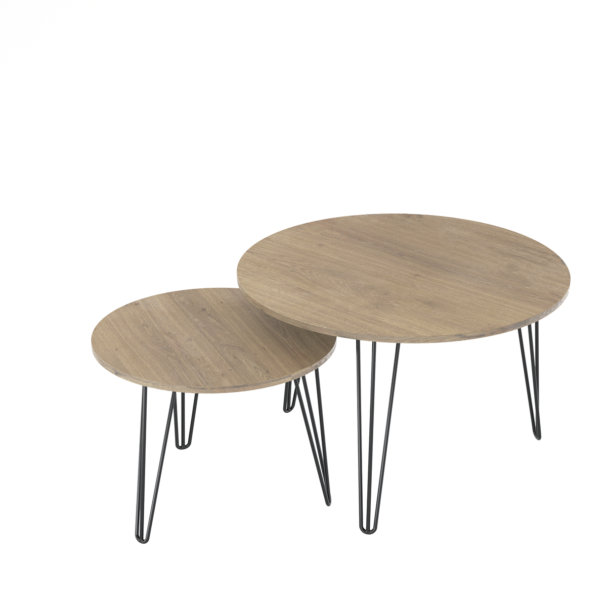 Round Nesting Coffee Table Set of 2 for Living Room