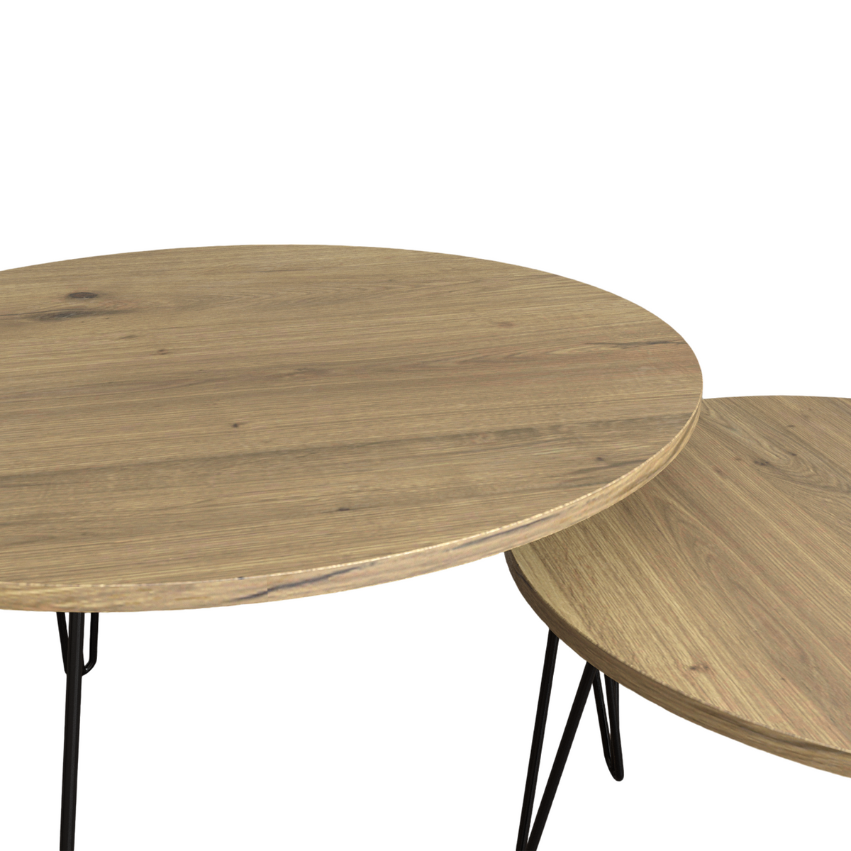 Round Nesting Coffee Table Set of 2 for Living Room