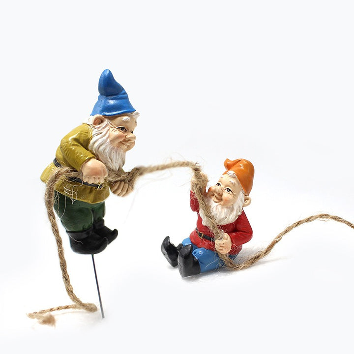 Hand-Painted Resin Garden Gnomes Set of Four Figurines