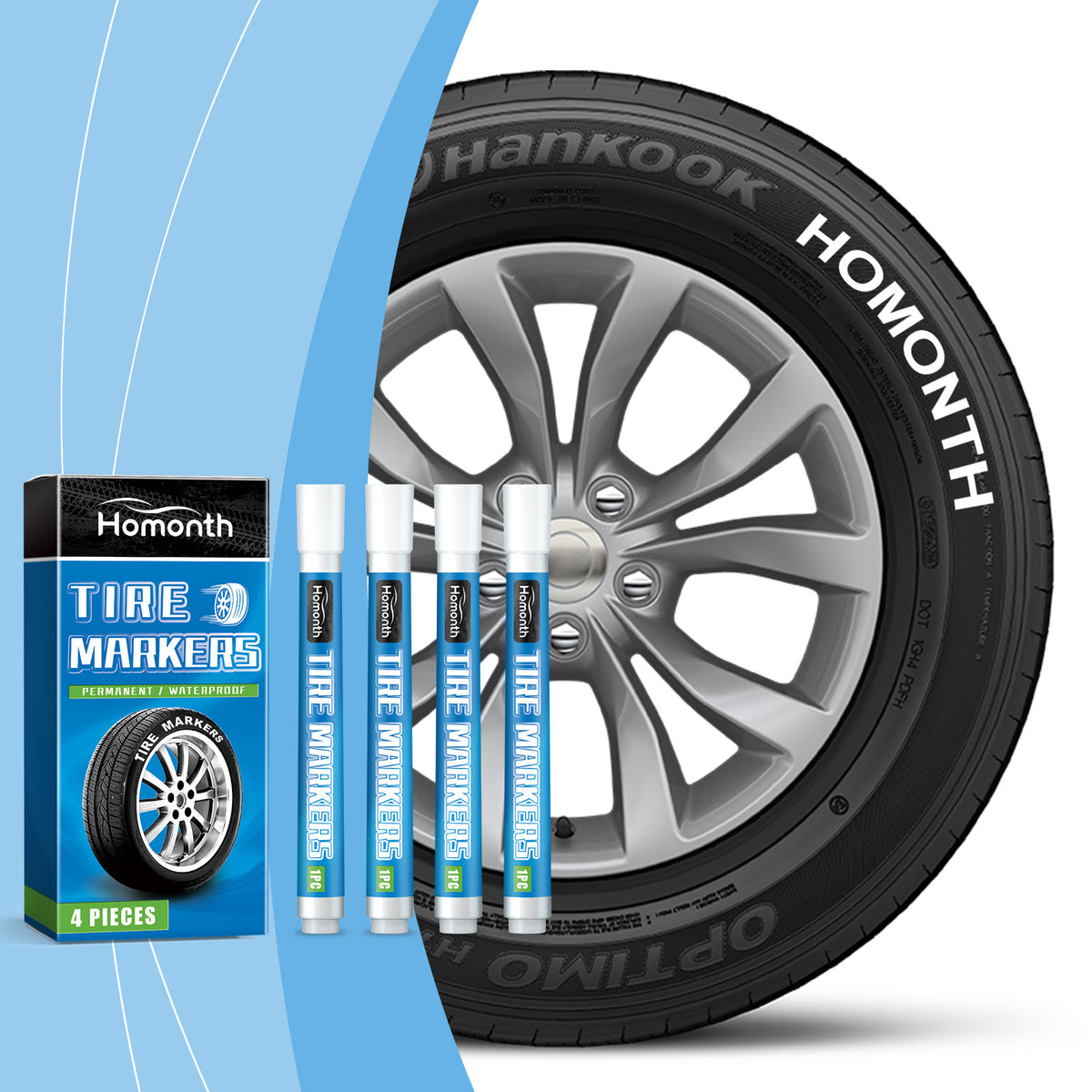 Tire Paint Pens for Bold, Waterproof White Lettering