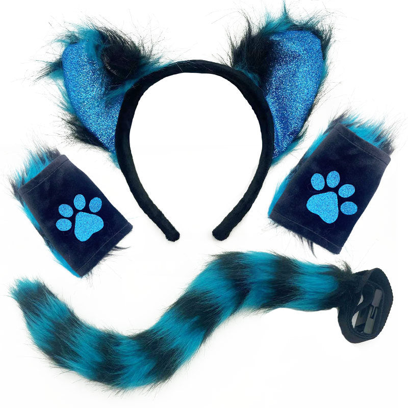 Fox Wolf Ears Headband and Tail Halloween Costume Set