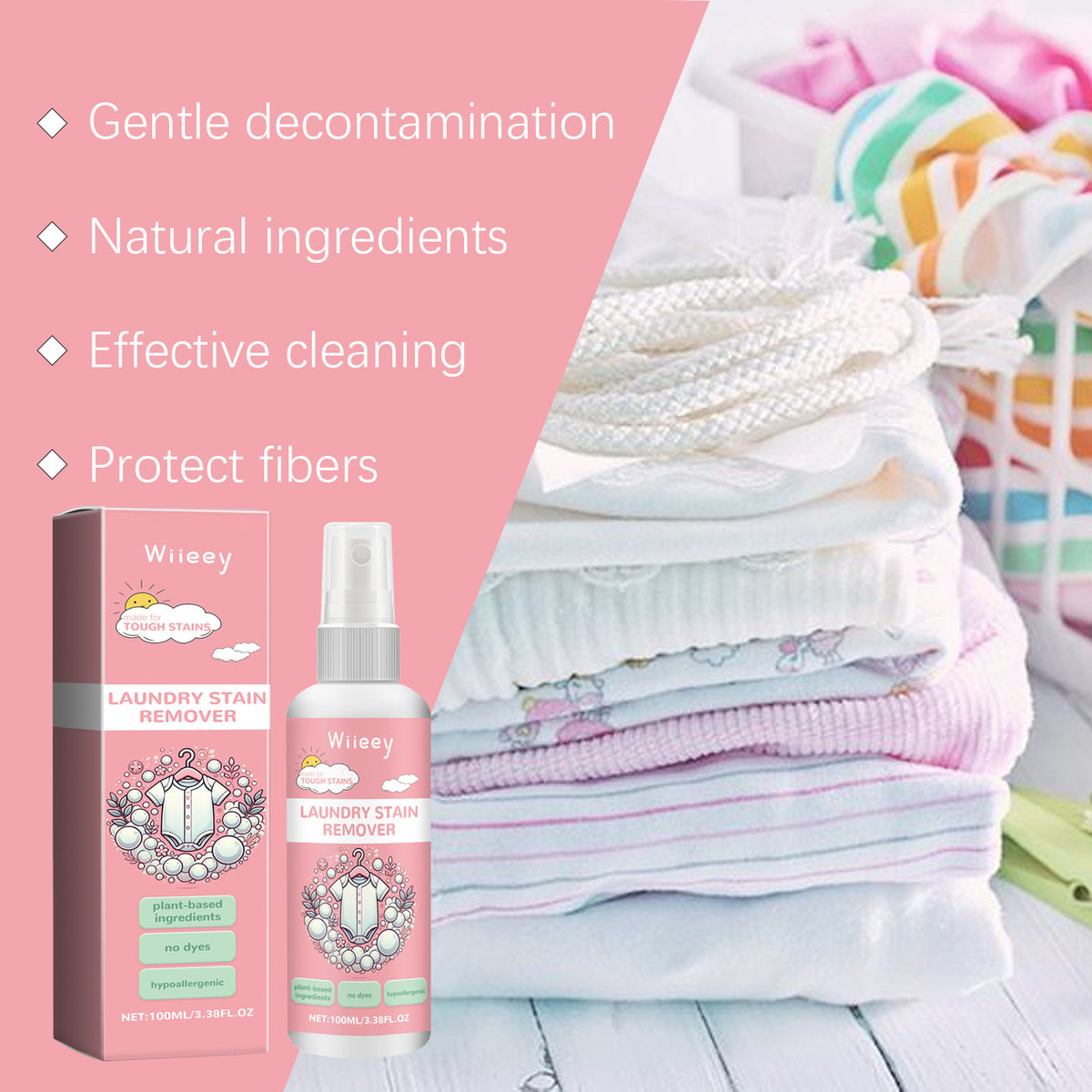 Baby Clothes Stain Remover Spray for Gentle Fiber Care