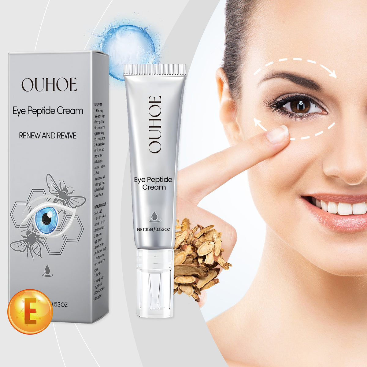 Peptide Eye Cream with Massage Tip – Smoother, Brighter Eyes