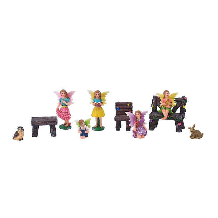 Fairy Garden Figurine Set: 10-Piece Miniature Scene Kit