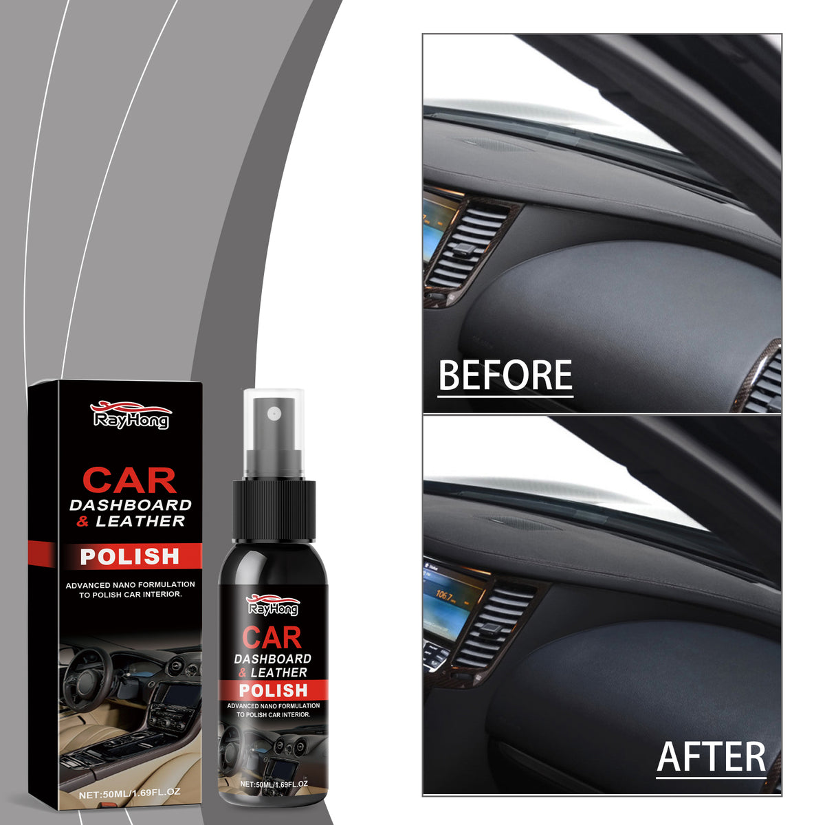 Dashboard Leather Polish for Dry, Dust-Resistant Trim