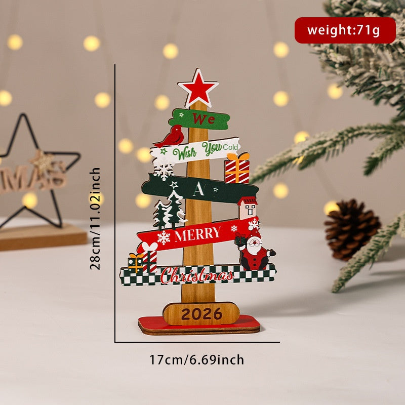 Wooden Christmas Tabletop Decoration for Cheerful Charm