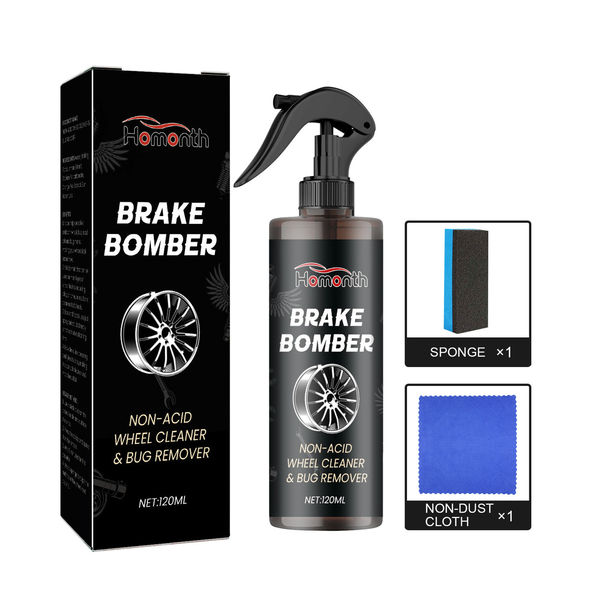 Non-Acid Wheel Cleaner & Bug Remover for Rims, 120ml