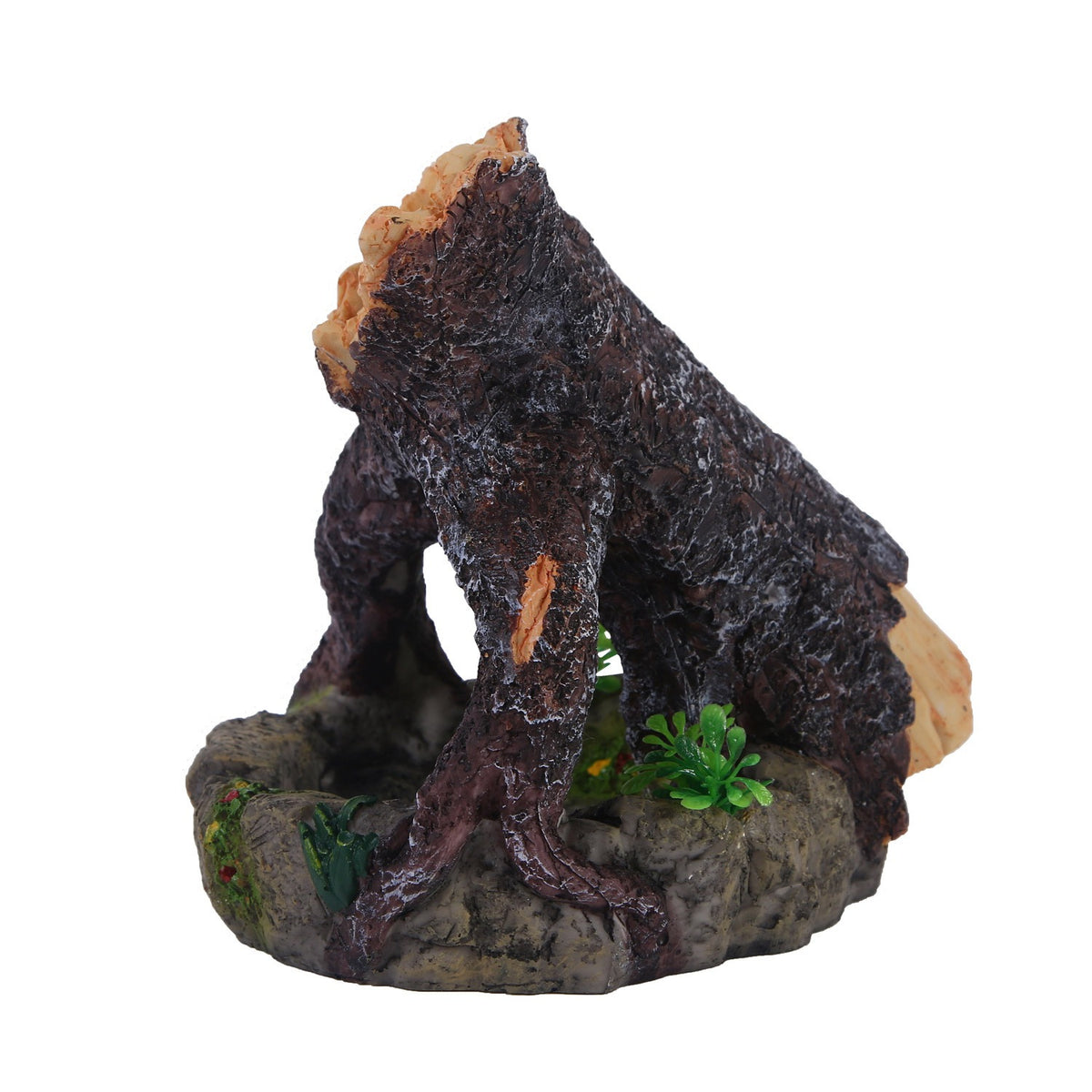 Fish Tank Log Hideout Cave for Shy Fish, Resin Bark