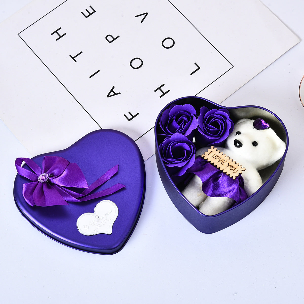 Rose Gift Box with Teddy Bear | Ready-to-Give Romance